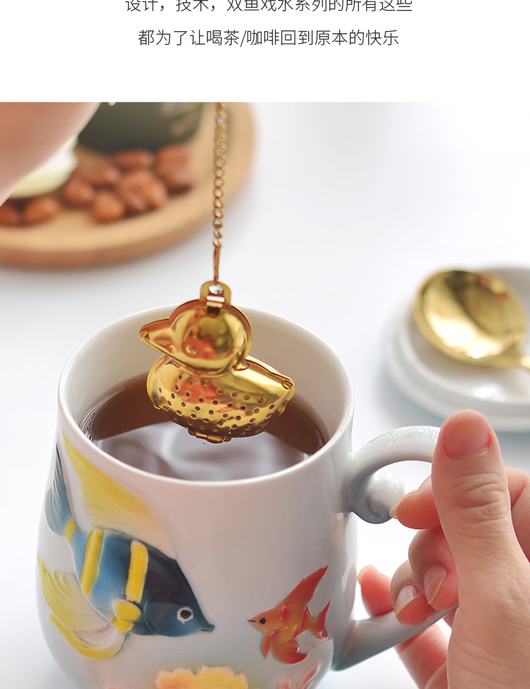 Enamel porcelain coffee cup suit afternoon tea keller export ceramic cup gift boxes with dish with a spoon
