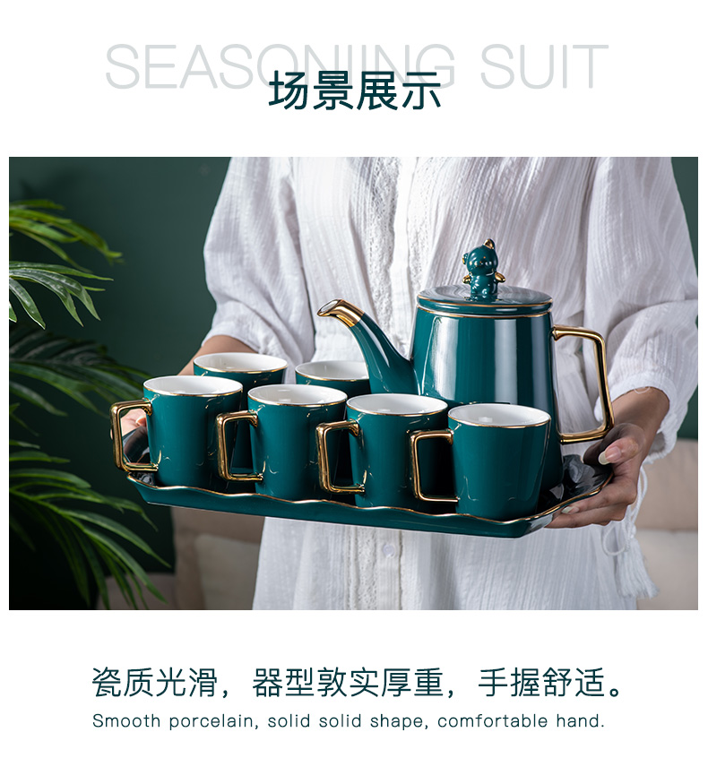 Ceramic teapot tea kettle flower pot single pot of domestic large large - capacity cold cold boiled water jug kettle suits for