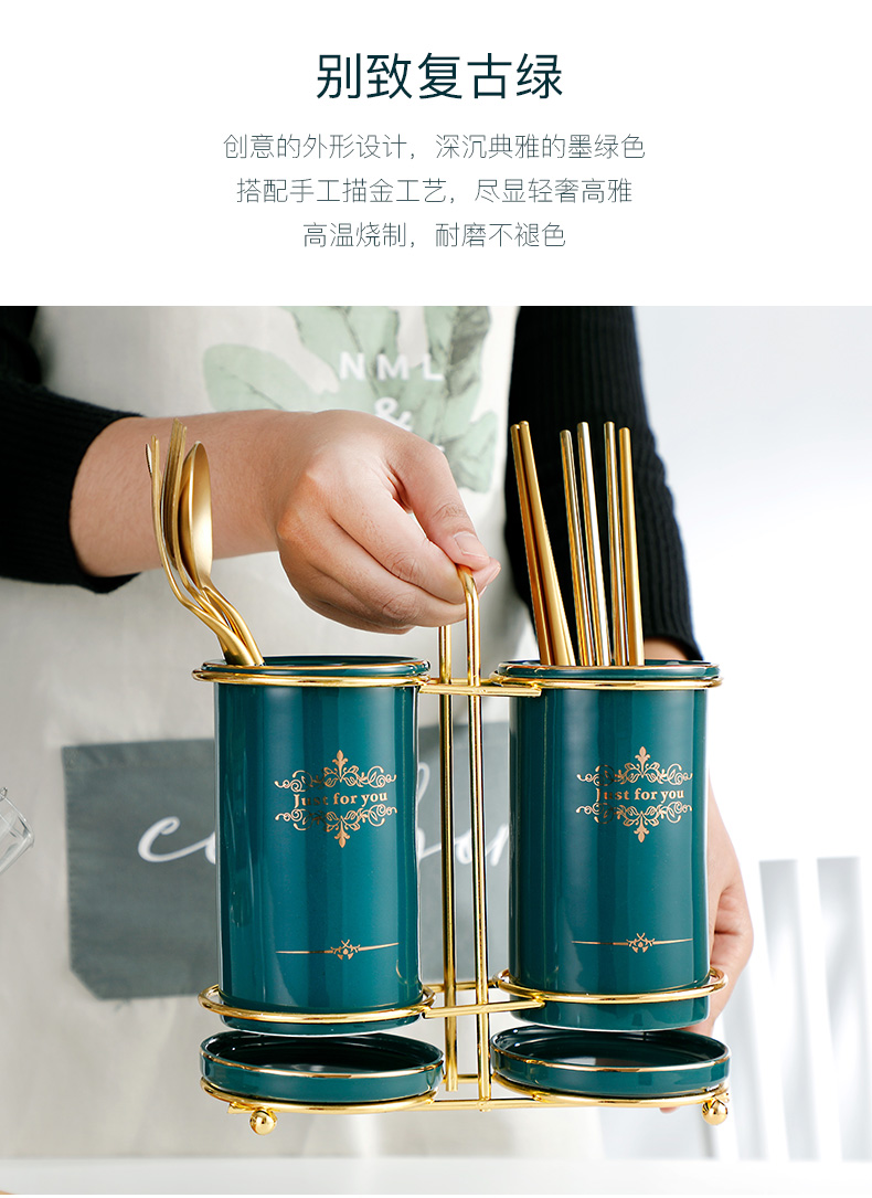 Ceramic chopsticks cage shelf household utensils receive a box of multi - functional kitchen from'm chopsticks spoon the receive tube of waterlogging under caused by excessive rainfall