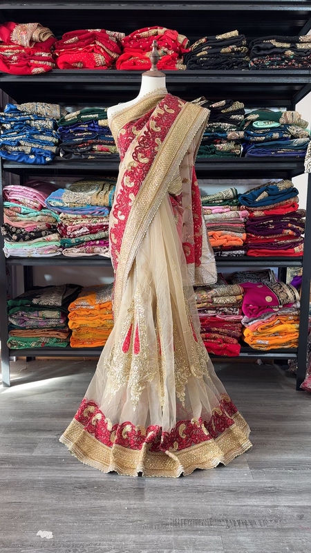 New Arrivals: Indian and Nepalese Heavy Embroidery and Beading 6m Brand New Large Sarees/  Free Shipping