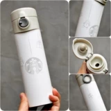 Starbucks, красный ретро синий портативный термос из нержавеющей стали, подарок на день рождения