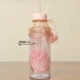 Starbucks cup chính hãng 2018 màu hồng anh đào chai nước thủy tinh bóng nước rơm đánh dấu cốc đi kèm bình giữ nhiệt 500ml
