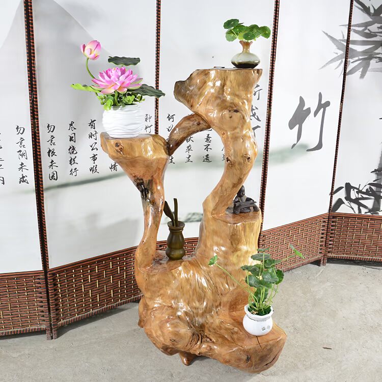 Đặc biệt cung cấp tự nhiên gốc khắc khung gỗ trụ gỗ rắn phân hoa bàn bàn cà phê khung cơ sở vuông bằng gỗ bến tàu - Các món ăn khao khát gốc Bàn ghế gốc cây giá rẻ
