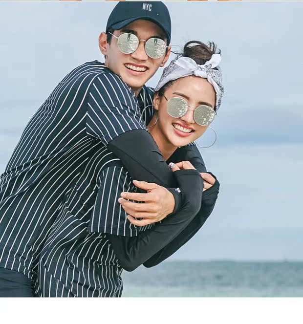 Bộ đồ lặn chia ba hoặc bốn bộ quần áo sứa khô nhanh chóng phù hợp với ống thở phù hợp với quần dài tay phù hợp với đồ bơi - Vài đồ bơi đồ đi biển cho cặp đôi