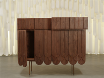 Yike solid wood furniture Snipe-120 side cabinet modern minimalist design black walnut cherry wood hard maple wood wax oil