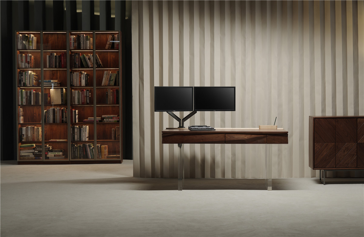 Fugi Ao strange leveraged desk table black walnut hard maple solid wood wax oil original design