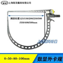 Shanghai Lianyu electronic digital display outer caliper extended claw wall thickness caliper spoon type outer diameter caliper 0-100 depth measurement 500