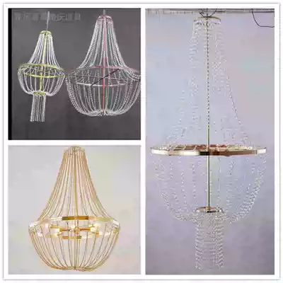 New wedding props wrought iron crystal ceiling lighting glowing wedding stage decoration aerial pendant crystal chandelier
