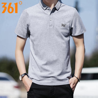 361 Short-sleeved T-shirt Men's 2026 Summer new lapel POLO shirt Official flagship cotton solid color casual sports top