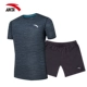 Anta thể thao phù hợp với nam mùa hè mới phần mỏng tập thể dục chạy áo thun ngắn tay quần short thể thao hai mảnh - Thể thao sau