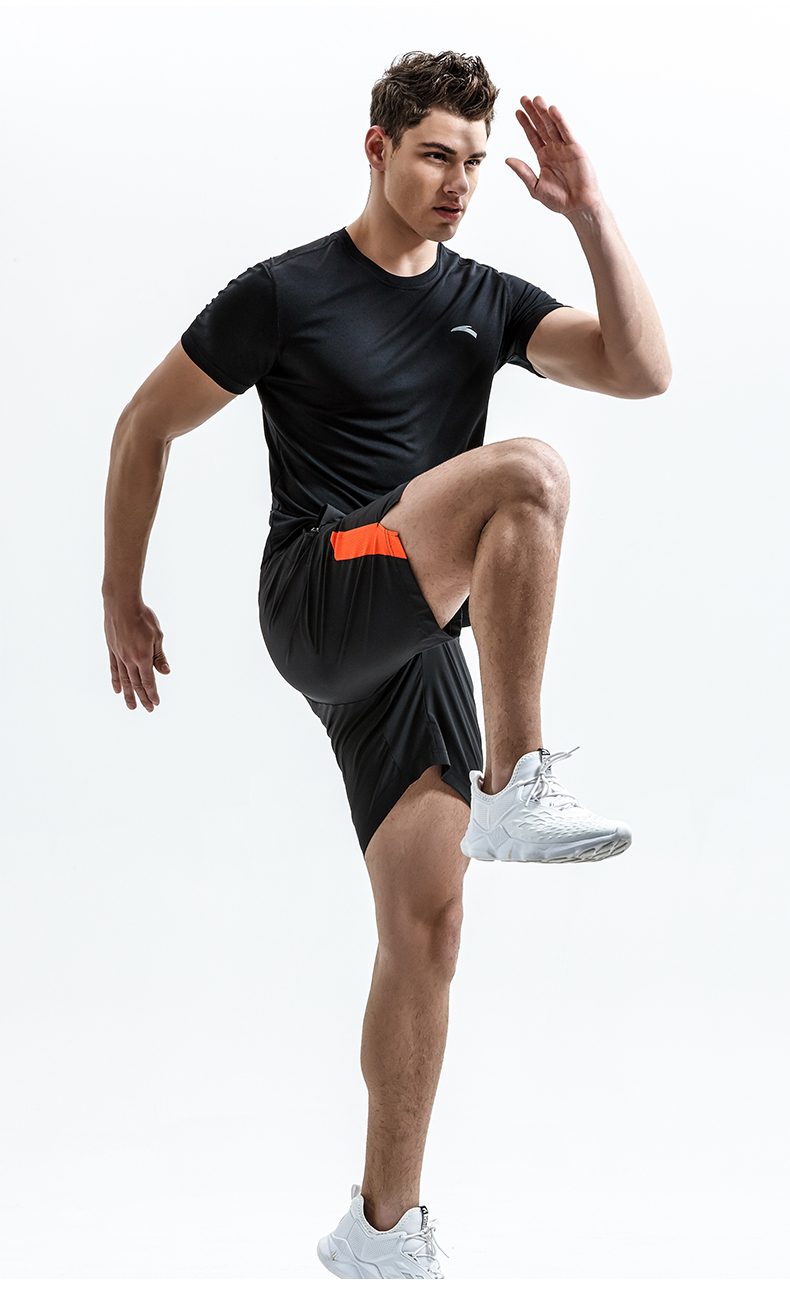Anta sport suit nam thể thao mùa hè mới mỏng chạy thể dục thoáng khí quần short ngắn tay hai mảnh - Thể thao sau bộ quần áo the thao thu đông nữ