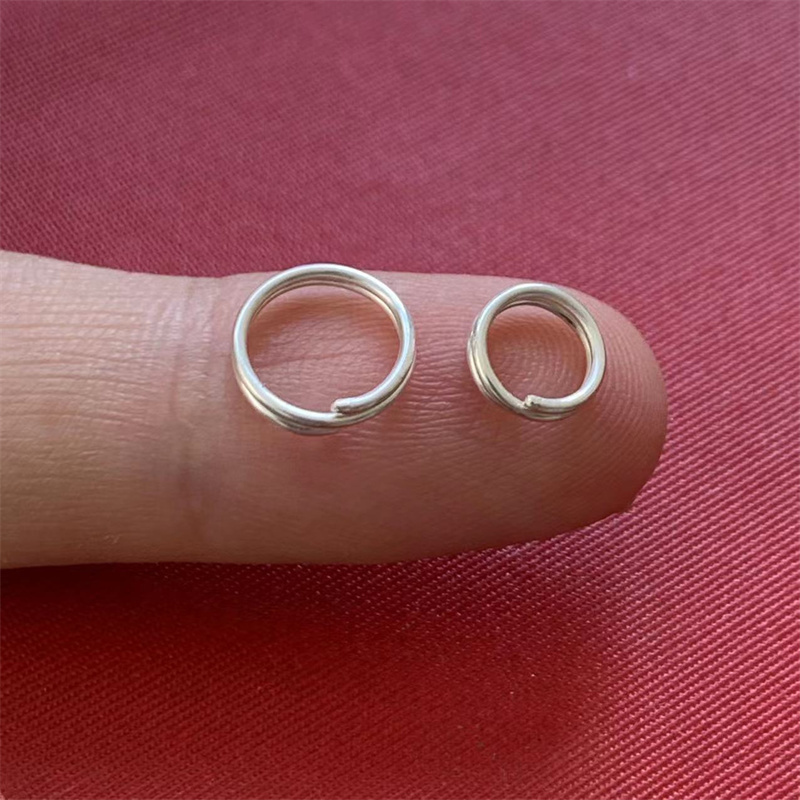 Pure Silver DIY 999 Sterling Silver Bracelet Connector Pendant Special Ring Set Double Ring Mini Keychain Ring Accessories Pure Silver DIY 999 Sterling Silver Bracelet Connector Pendant Special Ring Set Double Ring Mini Keychain Ring Accessories