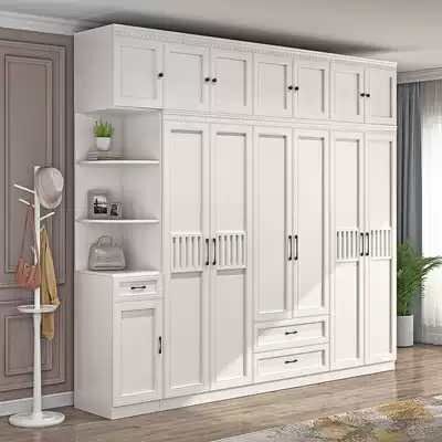 Modern minimalist wardrobe home bedroom rental room small household girl five or six door cabinet wooden storage big wardrobe