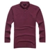 Đầu cừu thêu cotton co giãn đính cườm nam dài tay áo polo nam ve áo dài tay áo thun PL-93 áo thun nam có cổ lacoste Polo