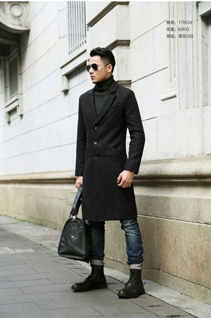 Đặc biệt cung cấp người đàn ông Anh của len len dài coat coat nam mỏng dài áo len nam F179