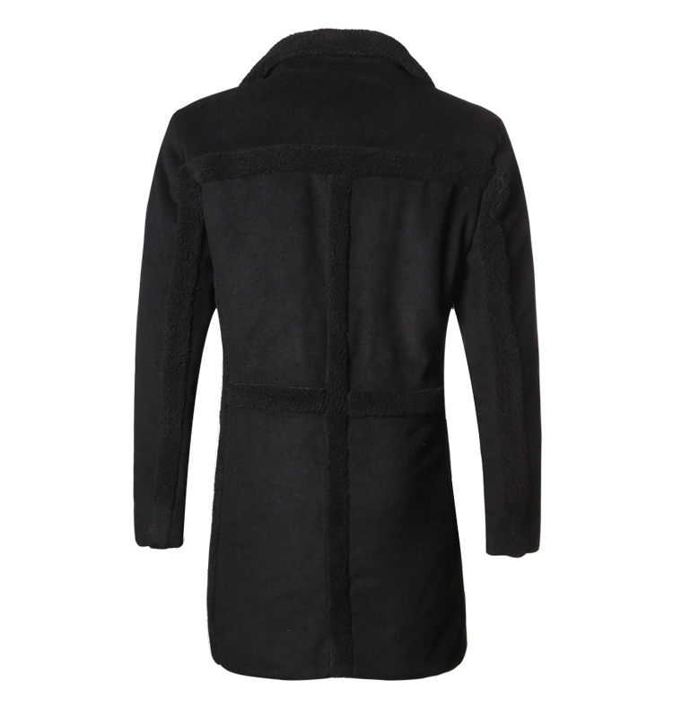 Đặc biệt cung cấp mùa đông màu đen thời trang nam len len len coat coat furry nam dài coat F2150