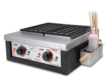 Wired ED-82 Electric Hot Fish Pellet Machine Octopus Small Pellet Machine Double Plate Fish Pellet Stove Commercial Ink Fish Pellet Octopus Octopus