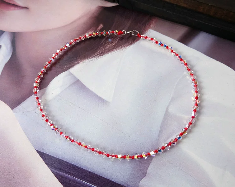 S925 bạc đỏ vòng chân nữ nữ thời trang Hàn Quốc hoang dã dệt tay vòng tay nữ sinh nhật quà tặng năm nay cửa hàng phụ kiện