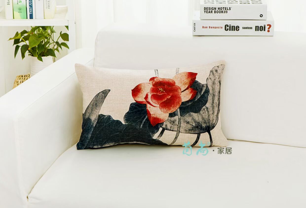 Trung Quốc sofa gối đệm không lõi Trung Quốc sen sen hình chữ nhật retro gối nhà dài trở lại đệm lót ghế tựa lưng