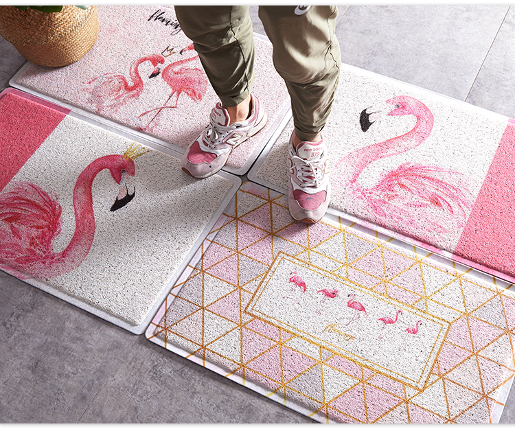 Ins net đỏ flamingo sàn mat vòng dây vào cửa ra vào mat mat nhập cảnh PVC chân pad thảm Bắc Âu - Thảm sàn giá thảm nhựa trải sàn