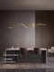 All-Copper Creative Restaurant Chandelier, Modern Minimalist Italian Light Luxury Bar Counter Designer Nordic Dining Table Irregular Long Strip Lamp