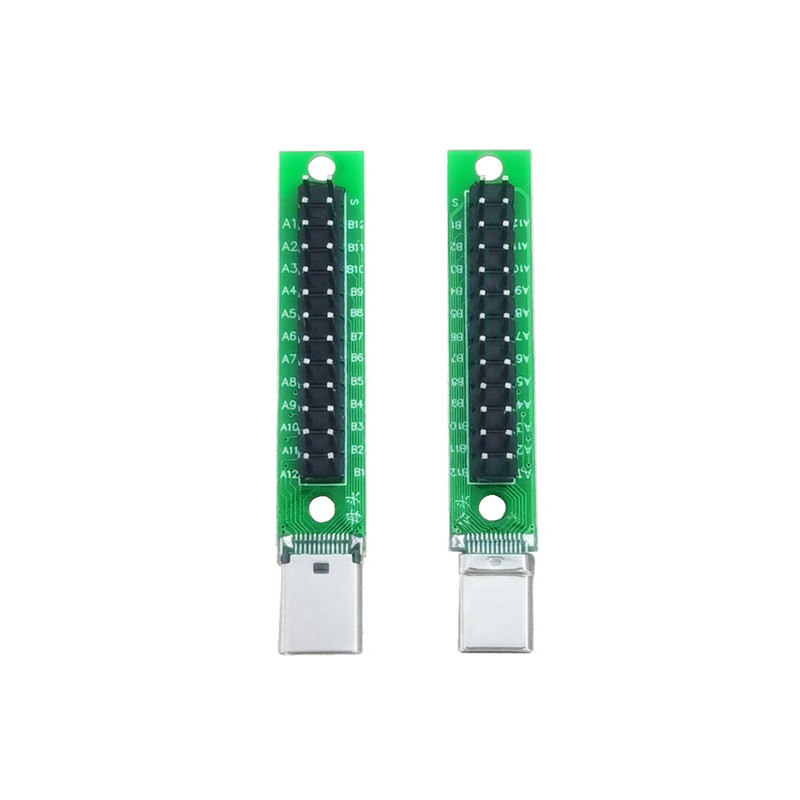 TYPE-C公头测试板24P 带PCB板 带排针TYPE-C拉伸公头测试板治具
