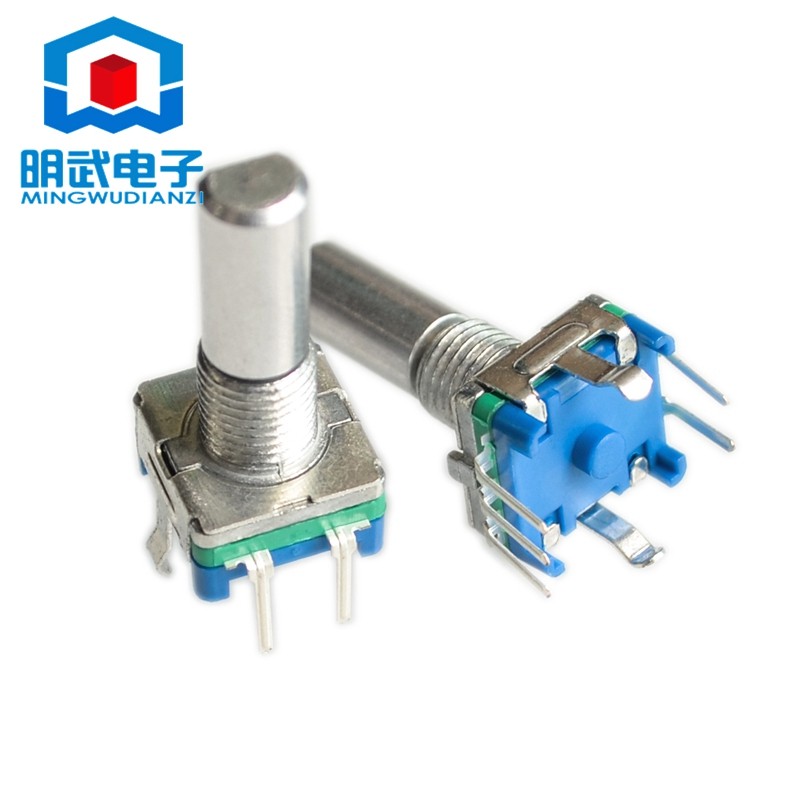 旋转编码器 编码开关/EC11/音响数字电位器 带开关 五脚柄长20MM