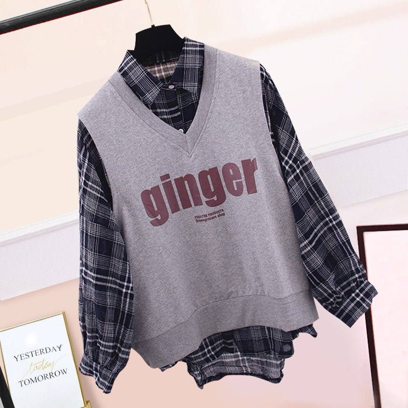 Áo mùa thu mới 2018 Han Fan vest + áo sơ mi kẻ sọc phù hợp với nữ đại học áo gió chic hai mảnh áo sơ mi khoác ngoài nữ