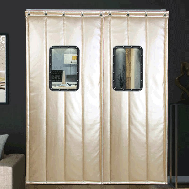 Custom Thickened Leather Warm Cotton Door Curtain Winter Windproof Waterproof Wind-Proof Soundproof Home Mall Supermarket PU Blinds