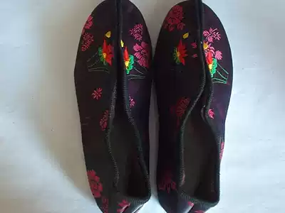 High-end velvet men's and women's shoes Men's and women's shoes sole vamp double embroidery funeral funeral supplies shroud