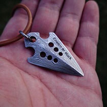 Nordic Viking Damascus Arrowhead harpoon pendant outdoor multifunctional survival tool edc