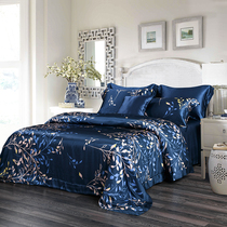 19mm printed large wide side Silk four-piece set 100 mulberry silk bedding silk home visit can be customized