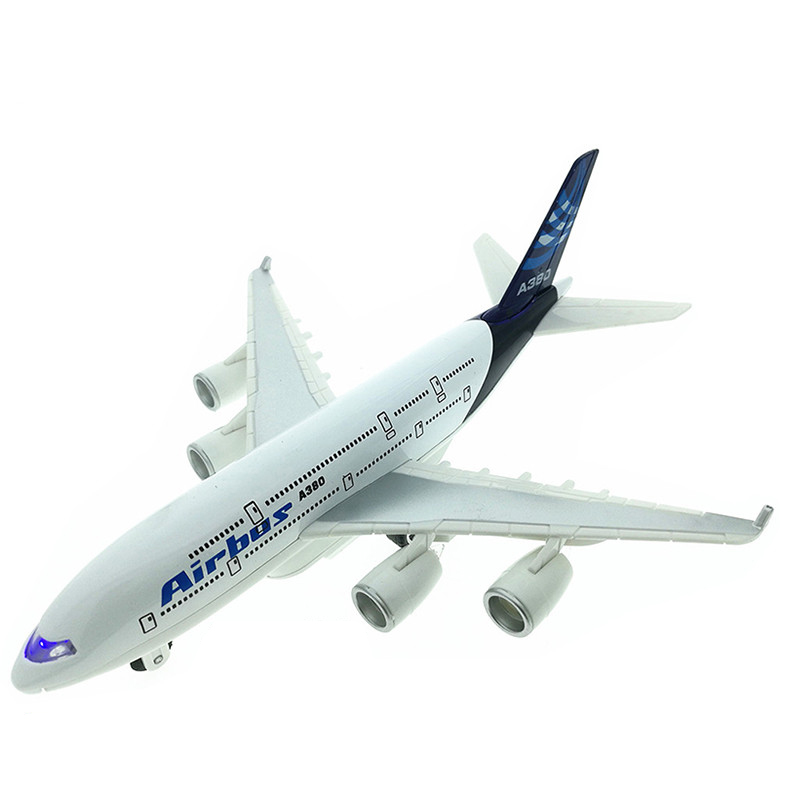 Boeing 777 alloy Airbus A380 children's pullback toy Lufthansa aircraft model simulation civil airliner