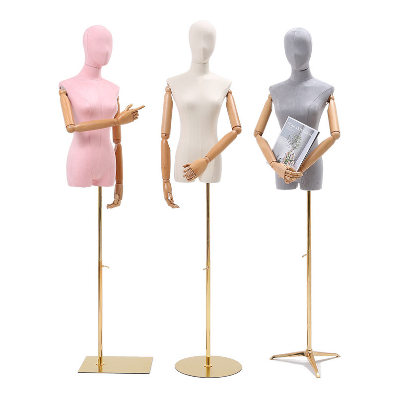 Clavicle model props female Korean version of the half-body stage fake mold high-end window display rack Women's store clothing model rack