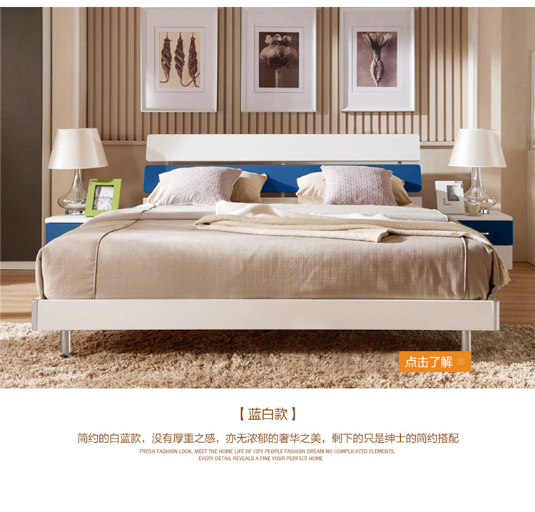 Giường tủ quần áo kết hợp hiện đại nhỏ gọn nội thất phòng ngủ thiết lập kinh tế bộ đồ nội thất phòng ngủ sáu mảnh căn hộ nhỏ