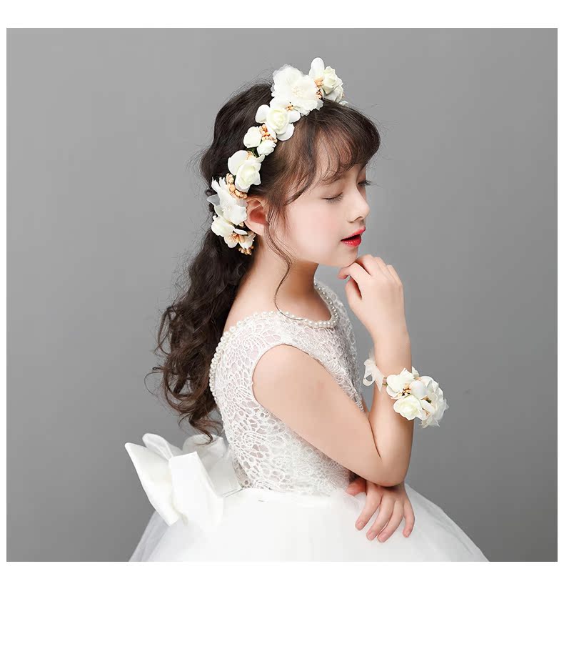Vòng hoa trẻ em đầu hoa cô gái mũ hoa cô gái vòng hoa cưới tay hoa đặt trẻ em trang phục sinh nhật chương trình phụ kiện dây buộc tóc đẹp