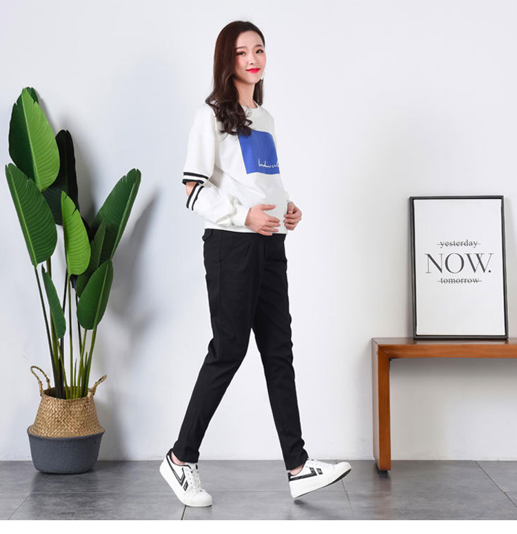 Quần bà bầu size lớn mùa thu đông cộng với quần legging nhung ấm, quần rộng bên ngoài mặc quần harem quần tất bầu