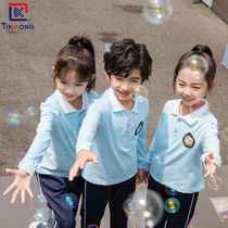 Elementary school uniforms spring and autumn clothes T-shirt trousers two-piece kindergarten garden clothes autumn British style childrens class clothes