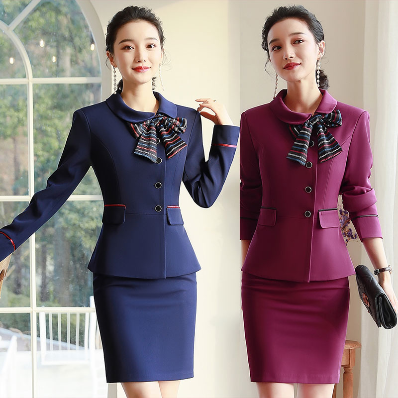 Catering Attendant Fall Career Suit Women Suits Fashion Temperament Hotel Front Receptionist Celebrities Work Clothes