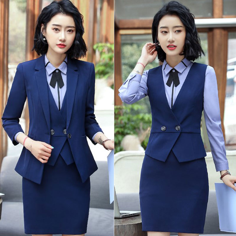 Beautician professional suit female long-sleeved shirt property customer service jewelry store hotel receptionist work clothes autumn