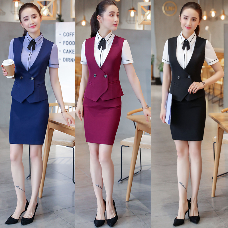 Stewardess suit Work suit Suit suit Female sample house display center receptionist Hotel front desk waiter Beautician work clothes