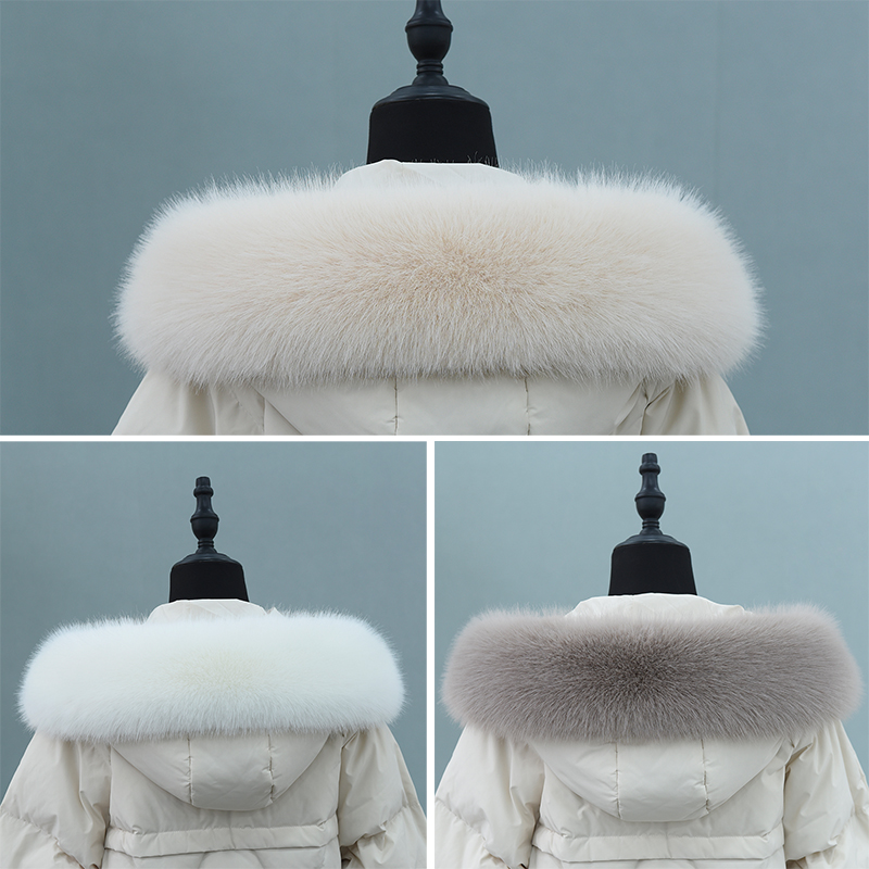 Oversized warm fur collar raccoon fur hat strip for men and women, all-match, single sale, cotton coat, large fur collar, imitation fox fur