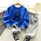 Boys sweater autumn clothing 2022 new style plus velvet winter flocking middle and big children's top children's clothing fried street foreign style spring and autumn tide