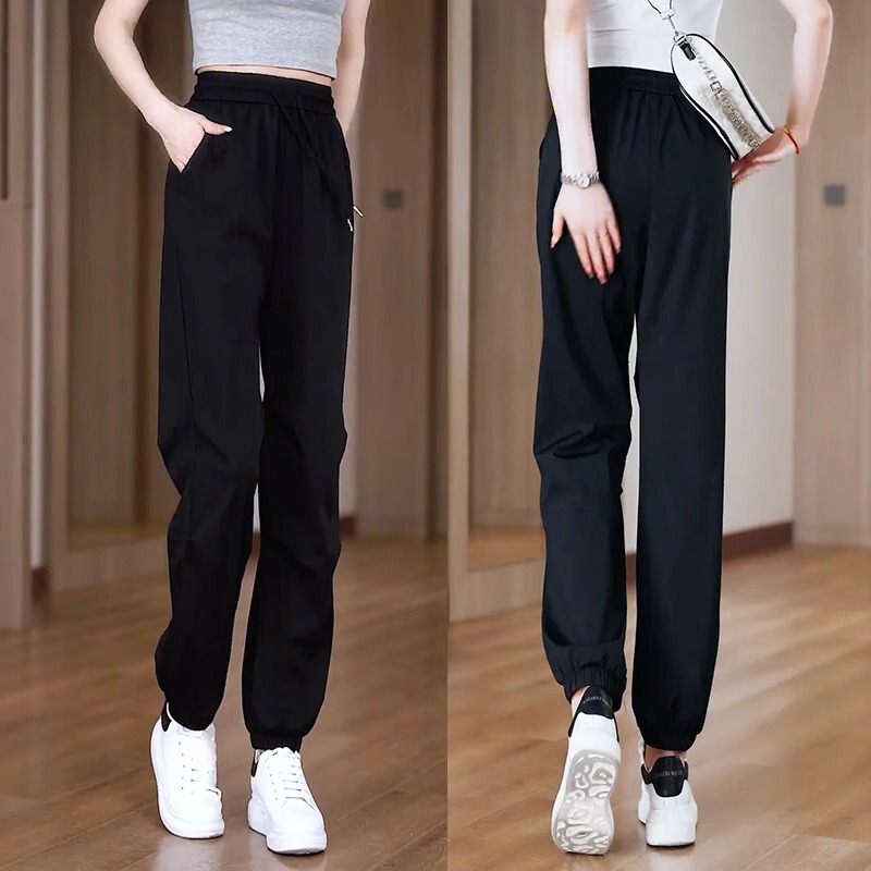 Carrot Harem Jogger Pants for Women 2026 New Spring and Summer Thin Casual Pants Loose High-Waisted Ice Silk Quick-Drying Pants Carrot Harem Jogger Pants for Women 2026 New Spring and Summer Thin Casual Pants Loose High-Waisted Ice Silk Quick-Drying Pants