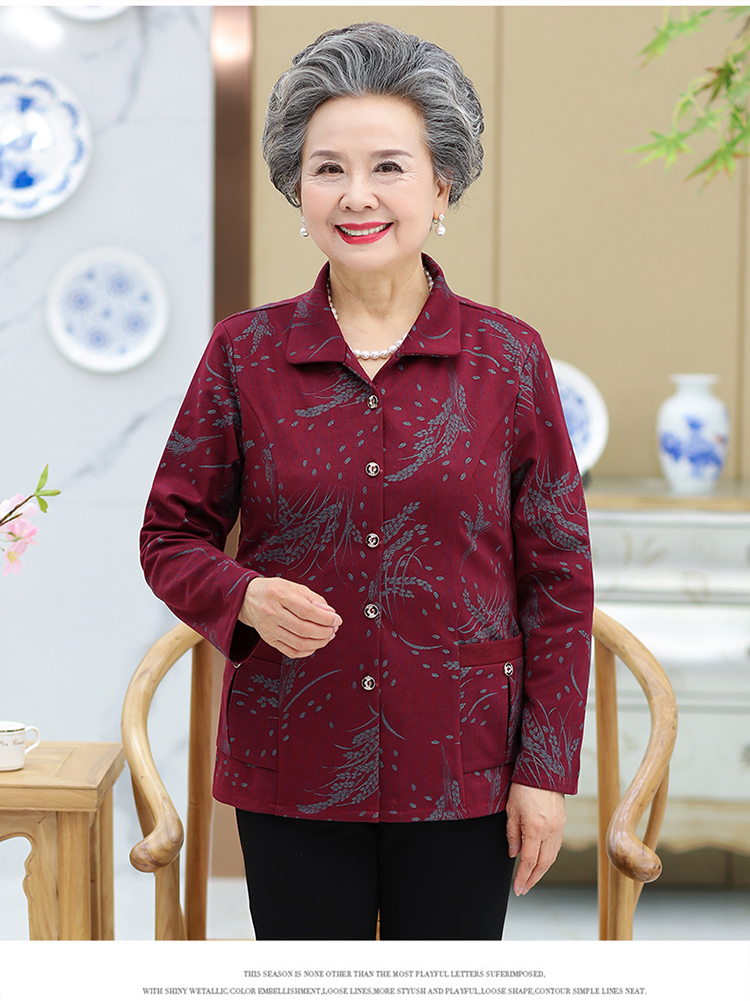 Người trung niên và người cao tuổi mùa thu áo khoác mỏng của bà ngoại tải áo dài tay mùa hè quần áo cũ cho mẹ mùa xuân và mùa thu 60 áo kiểu trung niên 2020