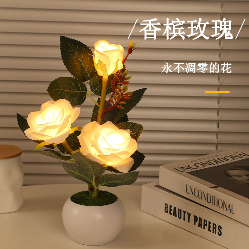 Birthday Gift for Female Friends, Girlfriends, Girls, Chinese Valentine's Day Rose Night Light, Practical and Unique with a High-End Feel