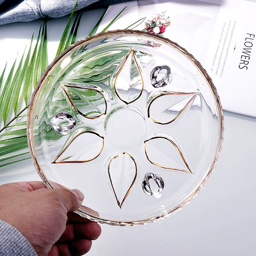 Творческое хрустальное стекло, положив фруктовую тарелку фруктов северный конфеты, свет роскошный роскошный лиш