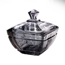 Simple and exquisite candy jar with lid for home living room crystal glass storage dry fruit snack storage box sugar cube jar
