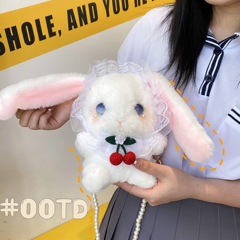 Japanese lolita cute Lolita JK uniform rabbit bag plush doll small shoulder bag girl doll shoulder bag