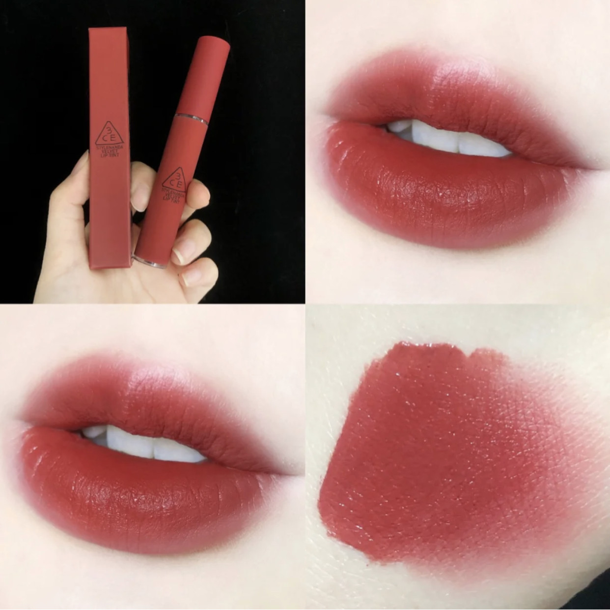 3CE cloud lip glaze matte taupe rust red immanence needful spot
